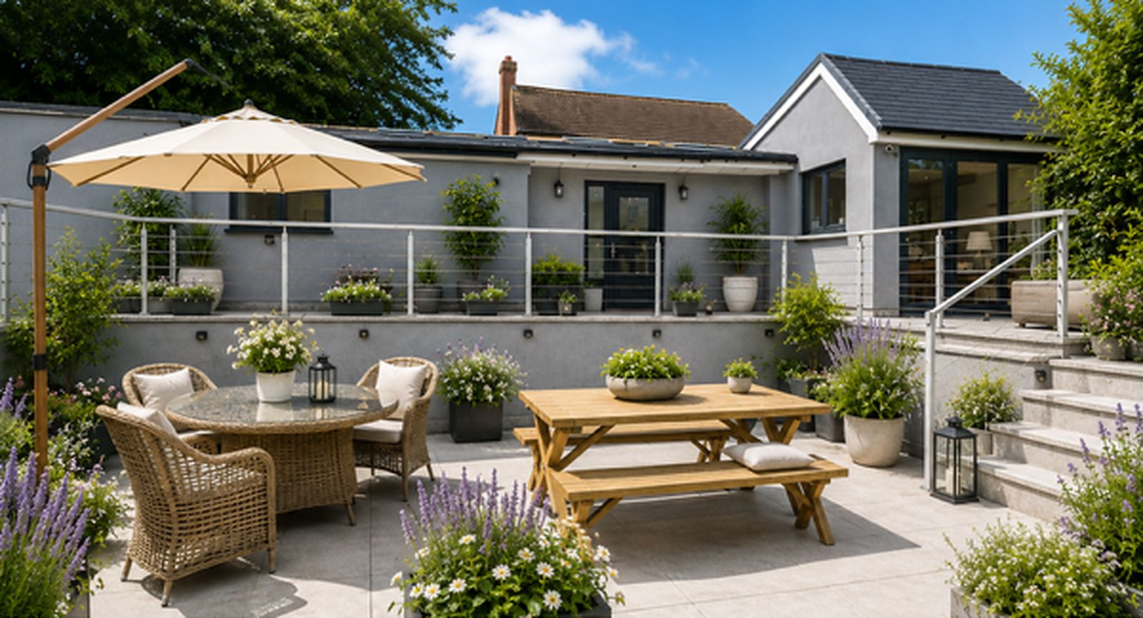 Concept visual of the refurbished garden terrace at our Kennington care homes